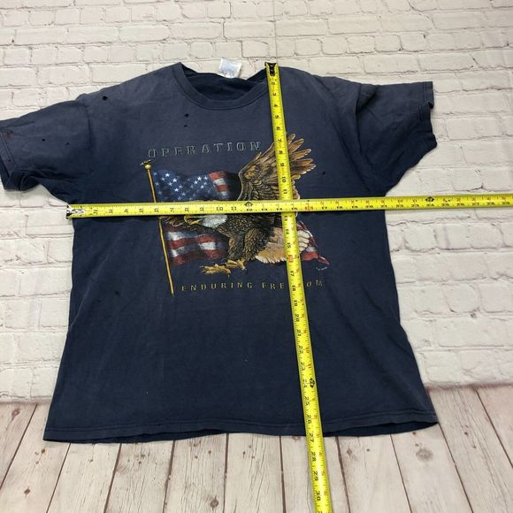 Vintage Hanes T-Shirt Tee Size Large 2001 Operation Enduring Freedom B247 -29 - Picture 2 of 16